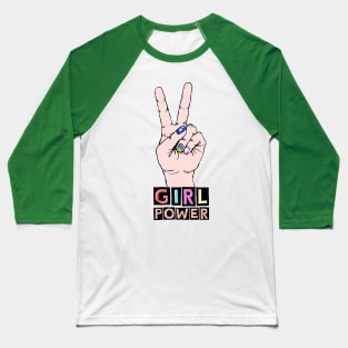 hey K's GIRL POWER Baseball T-Shirt